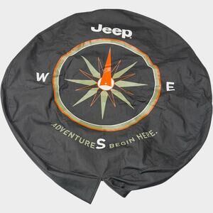 Mopar Jeep Tire Cover "The Adventure Begins Here" Compass Design Black 32"